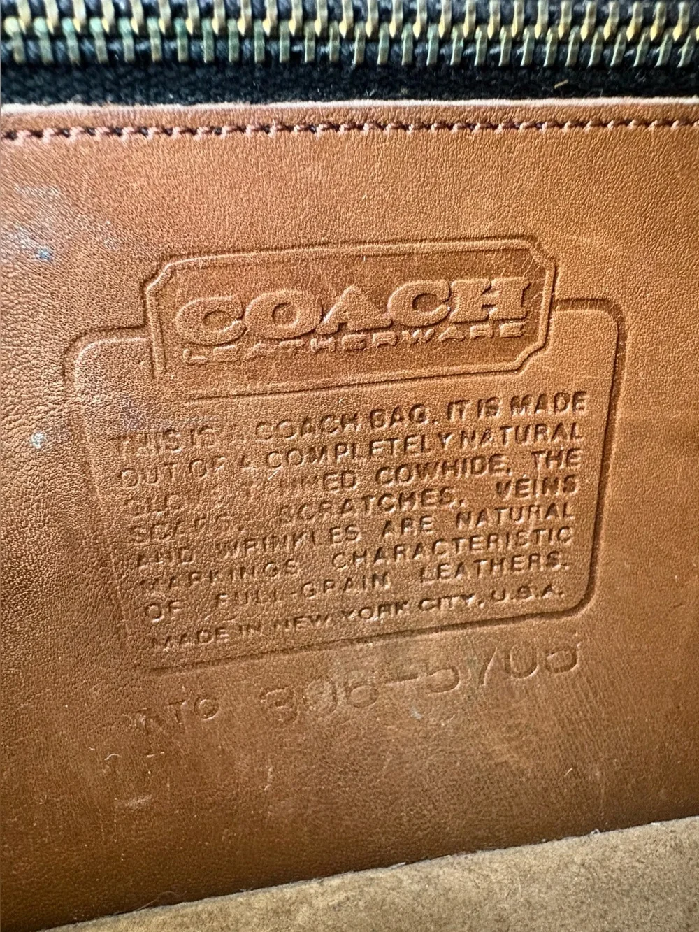COACH Vintage Pre-1994 NYC Dinky Tabac Leather Crossbody Shoulder Bag 9375 *READ